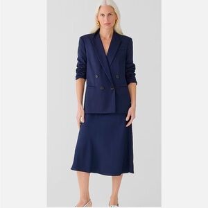 J Crew Satin Midi Slip Skirt